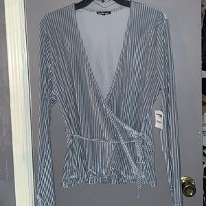 Velvet Long Sleeve Blouse